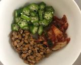 腸まで届くサラダチキン ネバネバ丼作り方2写真