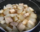 豚の角煮大根と里芋と共に作り方4写真
