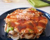 おから&餅入りで大満足！お好み焼き風作り方5写真