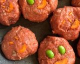 お弁当に野菜たっぷり、にっこりハンバーグ作り方8写真