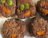 お弁当に野菜たっぷり、にっこりハンバーグ作り方10写真