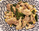 【簡単】豚バラ・いんげん・卵の白だし炒め作り方10写真