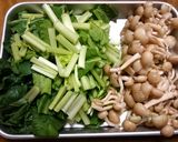 ◆小松菜としめじの卵カレーマヨサラダ◆作り方1写真
