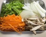 ピーマン 玉ねぎ 人参 椎茸きんぴら作り方1写真