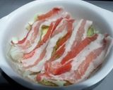 キャベツと豚しゃぶ肉のレンジ蒸し作り方2写真