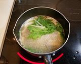 超簡単！水菜としめじの牛骨スープ！作り方4写真