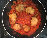簡単！唐揚げトマト煮込み作り方4写真