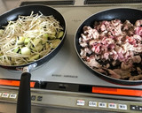 簡単、なすともやし豚こまのマヨポン炒め。作り方2写真