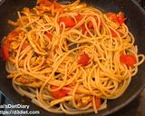 トマトとサラチキのカレーパスタ作り方3写真