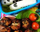 お弁当にほうれん草入りチーズミートボール作り方6写真