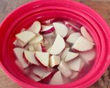 レンジで簡単！あずき入りさつまいもごはん作り方3写真