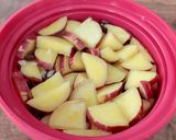 レンジで簡単！あずき入りさつまいもごはん作り方4写真