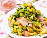 コーン入り♡豆苗&卵のバター醤油炒め♡作り方6写真