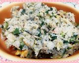 モロヘイヤ×舞茸の卵ふんわりチャーハン♪作り方6写真