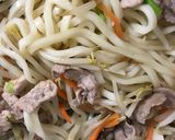 めんつゆ１本で肉焼うどん♪作り方7写真