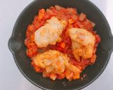 ニトスキで簡単朝食！唐揚げトマト煮込み作り方3写真