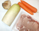 粒マスタード煮物♪簡単豚肉大根人参蓮根作り方1写真