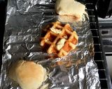時短・絶品！ワッフルのハムチーズ焼き作り方2写真