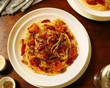 海老とマッシュルームのトマトパスタ作り方19写真