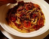 海老とマッシュルームのトマトパスタ作り方18写真