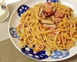生姜香る、麺つゆでキノコの和風パスタ作り方6写真