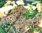 サッと作れ美味ニラ卵と日本蕎麦の焼きそば作り方11写真