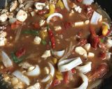 イカと鶏肉のパエリア作り方3写真
