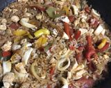 イカと鶏肉のパエリア作り方5写真