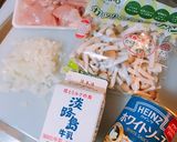 鶏肉ときのこのホワイトソースオムライス作り方1写真