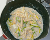 きのこと油揚げの豆乳和風パスタ作り方5写真