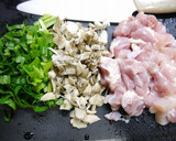 簡単！小松菜と舞茸の親子丼風炒り卵作り方1写真