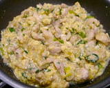 簡単！小松菜と舞茸の親子丼風炒り卵作り方4写真
