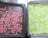 スパゲッティサラダ　給食作り方2写真