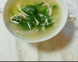 青梗菜と玉葱の卵スープ(おかずにも)作り方5写真