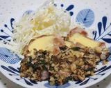 豚ももチーズ焼き♪きのこバジルソースかけ作り方9写真