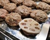 蓮根の肉乗せ焼き作り方2写真