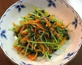 豆苗と人参の胡麻味噌和え作り方5写真