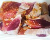 鮪(鰹)のフライパンたたき玉葱麺つゆ漬け作り方4写真