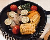 豚バラと夏野菜炒め(スキレット作り方5写真
