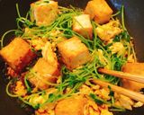ラー油で簡単！厚揚げと豆苗のピリ辛炒め作り方6写真