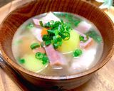 ベーコンとじゃがいもの洋風味噌汁作り方6写真