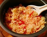 鶏肉と野菜たっぷり☆トマトの炊き込みご飯作り方45写真