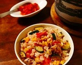 鶏肉と野菜たっぷり☆トマトの炊き込みご飯作り方51写真