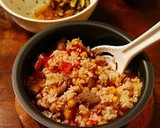 鶏肉と野菜たっぷり☆トマトの炊き込みご飯作り方48写真