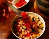 鶏肉と野菜たっぷり☆トマトの炊き込みご飯作り方52写真