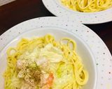 海老とキャベツのクリームパスタ作り方6写真