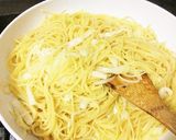 野沢菜ちりめんで作る☆簡単、和風パスタ♪作り方4写真
