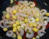 海老と銀杏と生ハムのパスタ作り方3写真