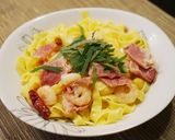 海老と銀杏と生ハムのパスタ作り方6写真