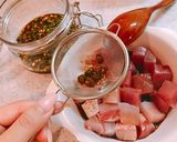青唐辛子醤油で漬けマグロ作り方7写真